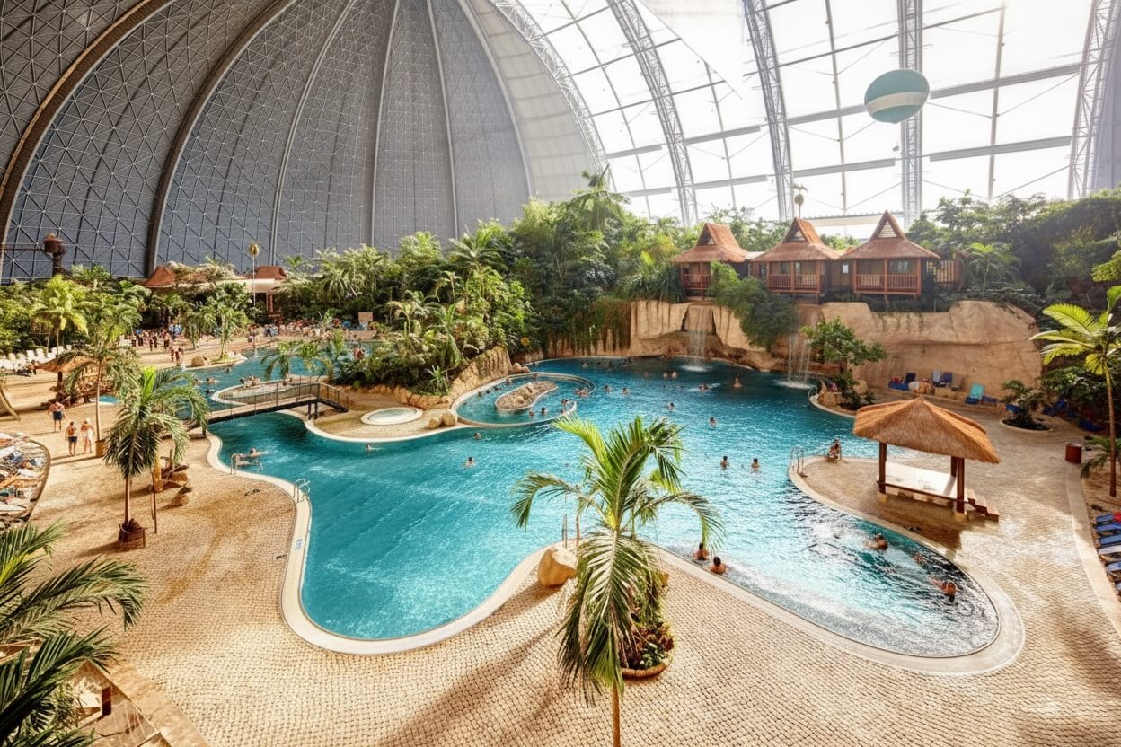 Tropical Island lagune met palmbomen
